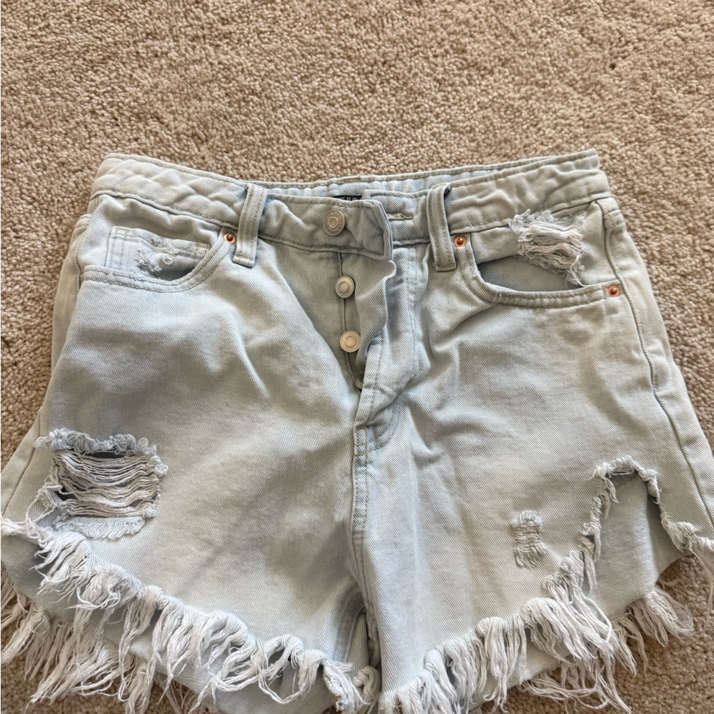 wild fable Light Blue Distressed Denim Shorts